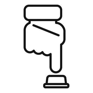 Button control icon outline vector. Work remote Stock Illustration