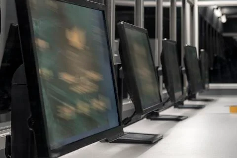 Button on the control panel television equipment. Stock Photos