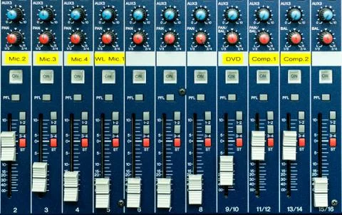 Button control sound mixer Stock Photos