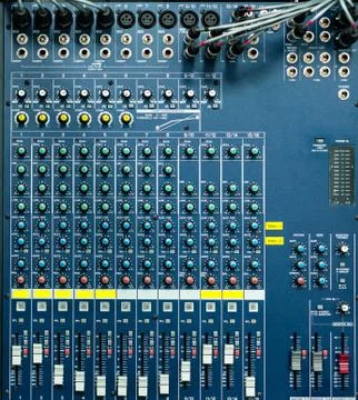 Button control sound mixer Stock Photos