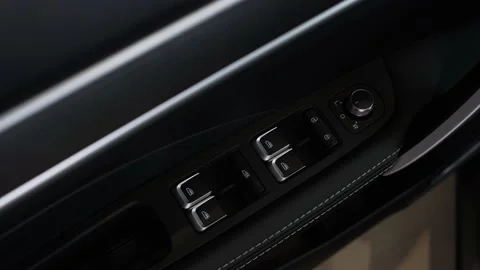 Button control sports car panel mirror glass. Stock Footage 156133273