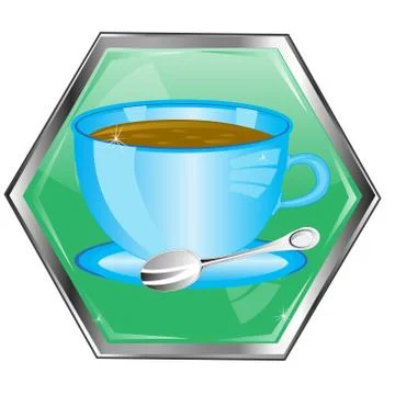 Button with cup coffee Stock Illustration