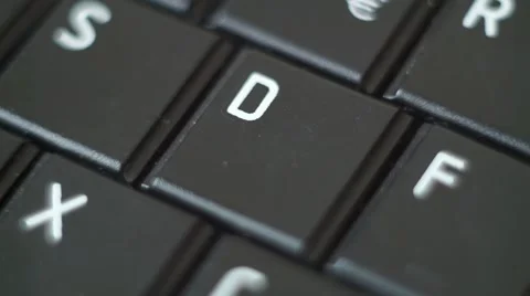 Button D Black PC Keyboard Typing Stock Footage 47309960