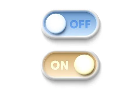 Off on button, day and night mode theme. Vector Stock Illustration