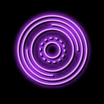 Button denim neon glow icon illustration Stock Illustration