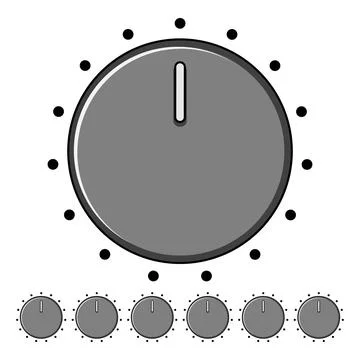 Button dial knob cartoon vector graphic Ilustración de archivo