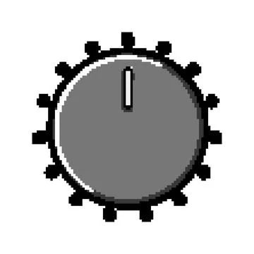 Button dial knob pixel art vector illustration Stock Illustration