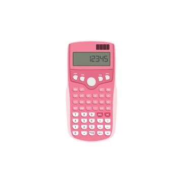 Button digital calculator in pink case flat vector illustration isolated. Stockillustratie