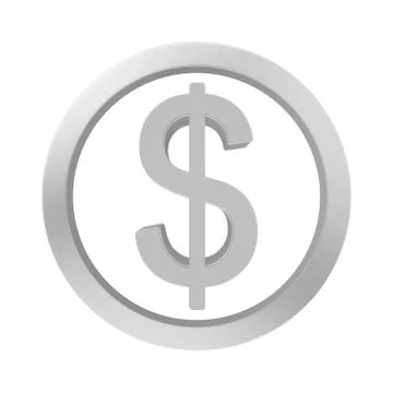 Button dollar chrome Stock Illustration