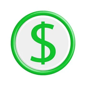 Button dollar Ilustração Stock