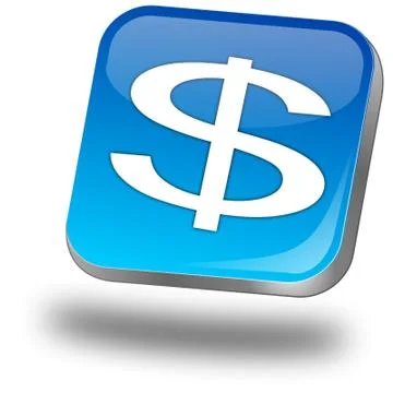 Button with Dollar sign Stock Illustration