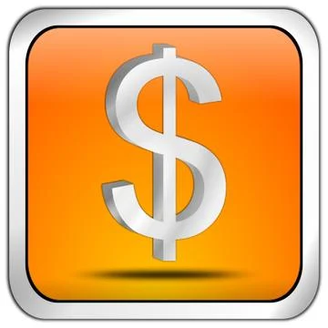 Button with Dollar sign Stock Illustration