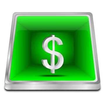 Button with Dollar sign Stock Illustration