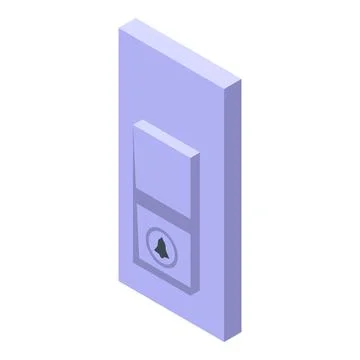 Button door bell icon isometric vector. Security sound Stock Illustration