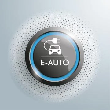 Button E-Auto Halftone Stock Illustration