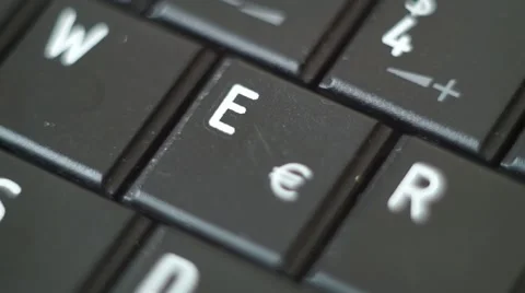 Button E Black PC Keyboard Typing Stock Footage 47309889