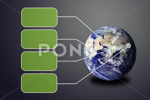 Button with earth globe Stock Illustration