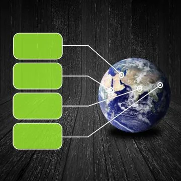 Button with earth globe Stock Illustration
