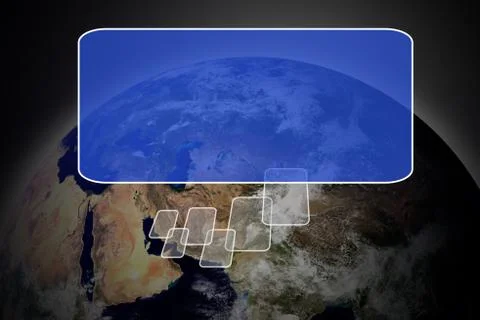 Button with earth globe Stock Illustration