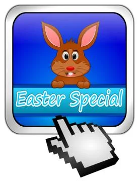 Button Easter Special with easter bunny with cursor Illustrazione stock