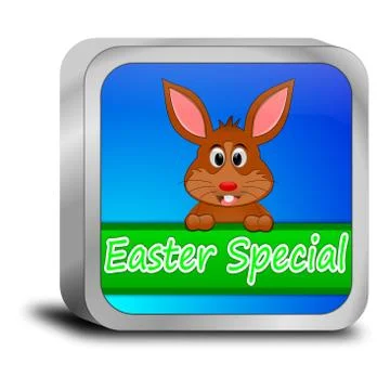 Button Easter Special with easter bunny Stock-Illustration