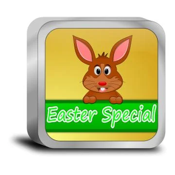 Button Easter Special with easter bunny Stock Illustration