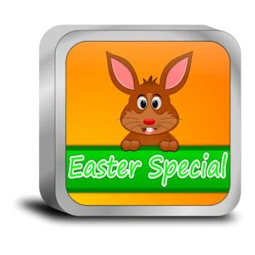 Button Easter Special with easter bunny Stock Illustration
