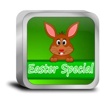 Button Easter Special with easter bunny Stock Illustration
