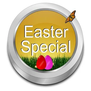 Button Easter Special with easter eggs Stock Illustration