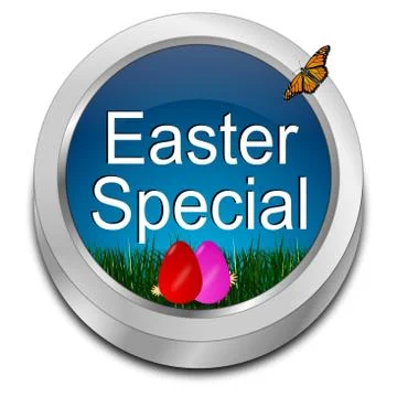 Button Easter Special with easter eggs Stock Illustration