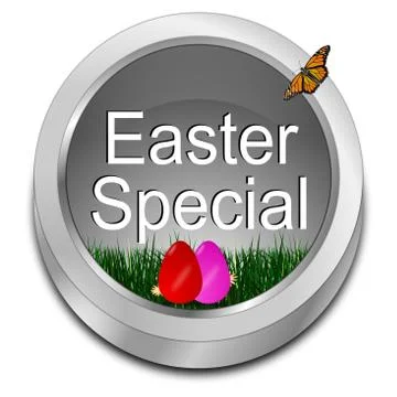 Button Easter Special with easter eggs Stock Illustration