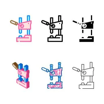 Button edition press sewing color icon vector Stock Illustration