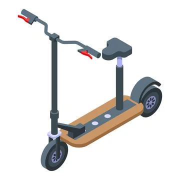 Button electric scooter icon, isometric style Stock Illustration