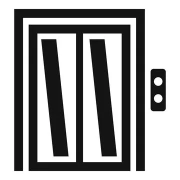 Button elevator icon, simple style Stock Illustration