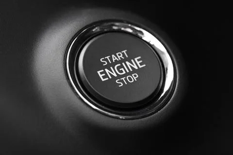 Button engine start stop. Button on and off the engine.Key less go Stock Photos