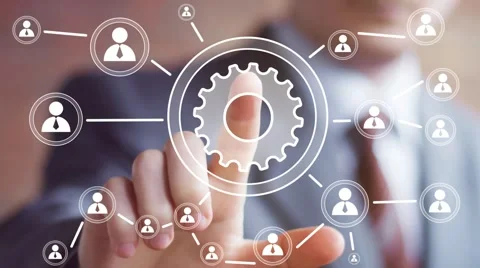 Button engineering business online communication Stock Footage 53188736