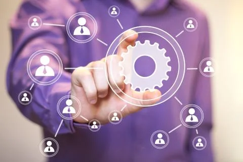 Button engineering business web sign communication Stock Photos