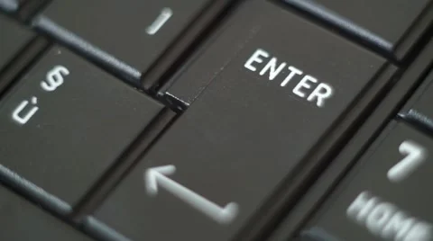 Button Enter Black PC Keyboard Typing Stock Footage 47309934