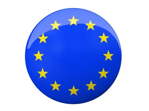 Button with eu flag isolated on background Stock Illustration