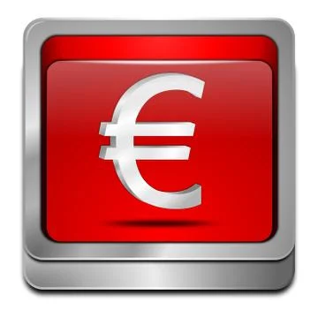 Button with Euro sign Stock Illustration