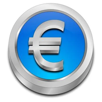 Button with Euro sign Illustrazione stock