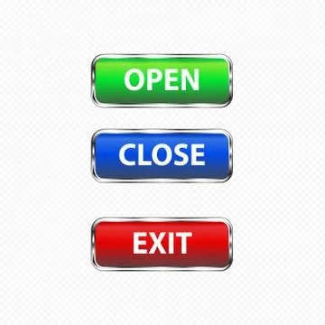 Button exit open close Stock Illustration