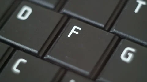 Button F Black PC Keyboard Typing Stock Footage 47309962