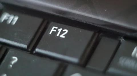 Button F12 Black PC Keyboard Typing Stock Footage 47309762
