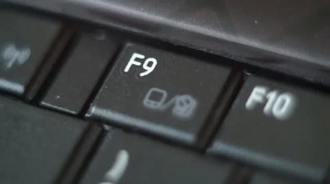 Button F9 Black PC Keyboard Typing Stock Footage 47309751