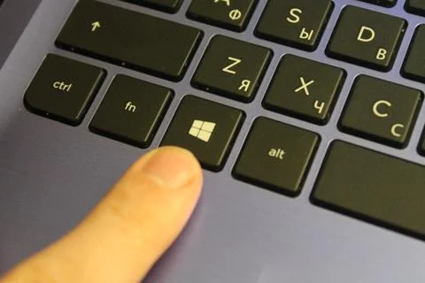 Button finger return keyboard window Stock Photos