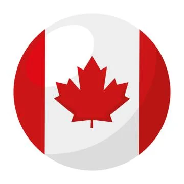 Button flag of Canada Stock Illustration