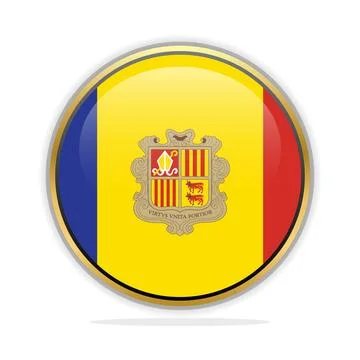 Button Flag Design Template Andorra Stock Illustration
