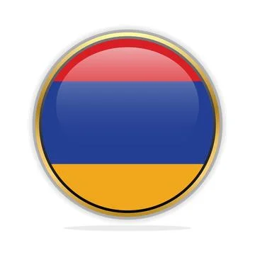 Button Flag Design Template Armenia Stock Illustration