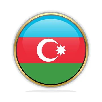 Button Flag Design Template Azerbaijan Stock Illustration